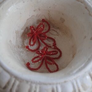 Red Beaded Earrings